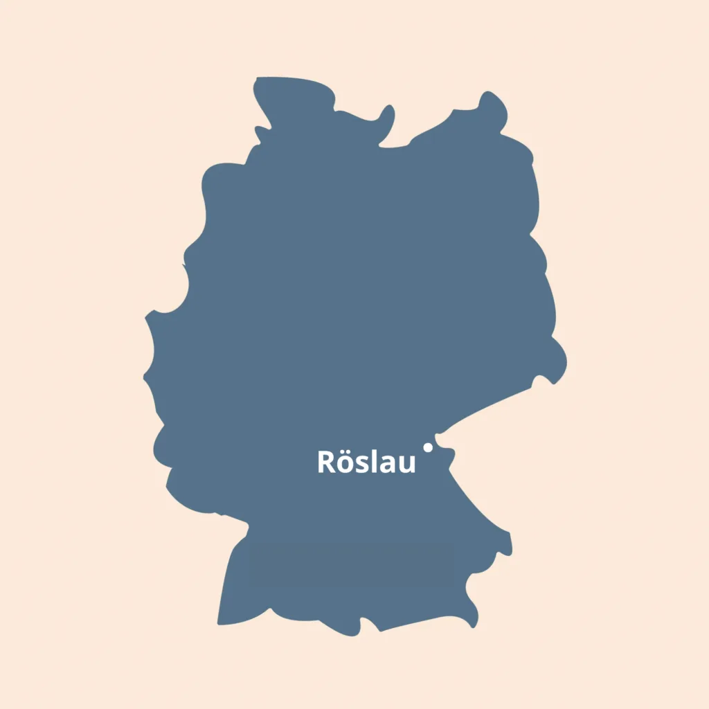 Location of the town of Röslau, Bavaria, Germany
